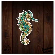 Colorful Seahorse Design - Vinyl Decal Sticker - Car Window Laptop - ebn9167