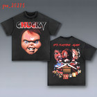 Chucky Mask Poster Creepy Collage Vintage Horror Halloween Graphic Tee