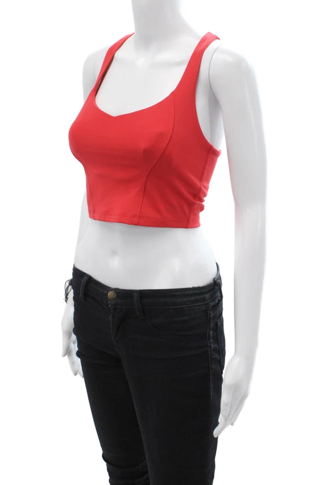 Beyond Yoga Women Red Cropped Tank Sleeveless Polyester Size XS - Image 2 of 4