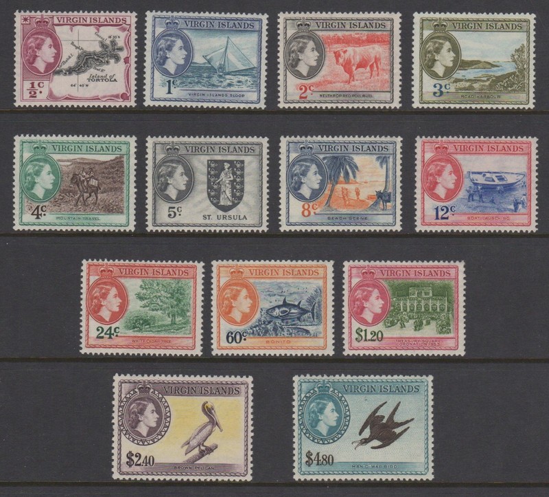 1956 British Virgin Islands Sc#115-127 M-LH Complete Set