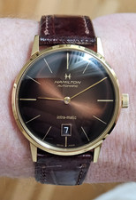 Hamilton Intra-Matic Brown Sunray Men's Watch - Alligator Strap Upgrade