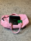 PRIVATA Pink Croc Faux Leather Zip Duffle Gym Bag, Chain Accent, Adj Strap — photo 5
