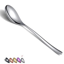 Dinner Spoons 6 Piece, 8.1'' Stainless Steel Tablespoons, Soup 1. Silver