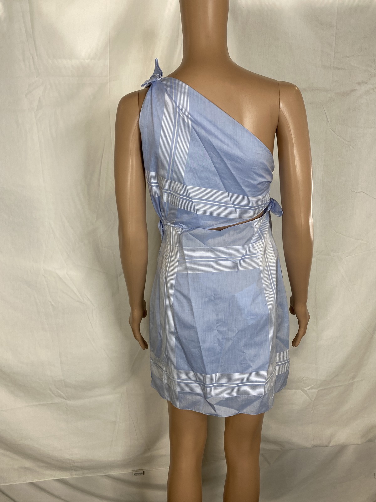 Prada Womens Bastista Check Cute Cotton Mini Dress Size 4/IT 40 Azzurro Blue thumbnail 9