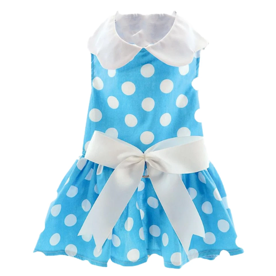 Doggie Design Blue Polka Dot Dog Harness Dress with Matching Leash (Small) - Image 3 of 4