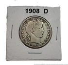 Fantastic Condition 1908 D Denver Barber Silver Half Dollar 50C Coin