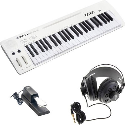 Midiplus Easy Piano E2 Midi Keyboard + Studiokopfhörer + Sustain Pedal | Neu