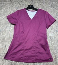 Greys Anatomy Womens Scrub Top by Barco Purple Short Sleeves Size XS