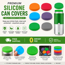 6X Silicone Soda Can Cover Top Lid Beer Beverage Juice Can Cover Drink Protector