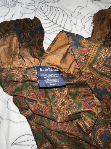 1 Ralph Lauren Elizabeth Paisley Blue Green Standard Ruffle Sham: 2 Available - Picture 5 of 9