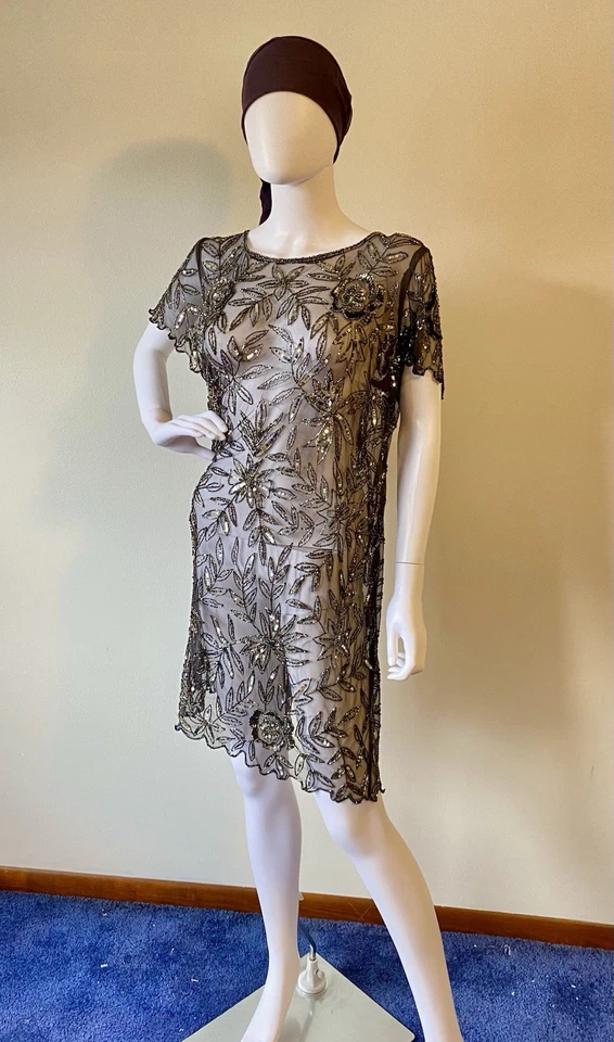 Vestido Vintage Cuentas Red Transparente "Hazel" Años 90 Foto 2 de 4