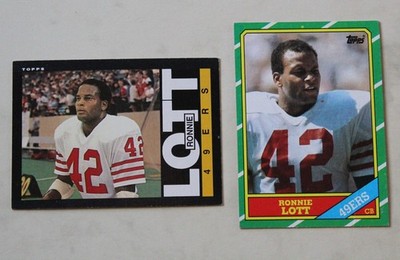 Topps Football 1985 # 156 + 1986 # 168 Ronnie Lott 49ers HoF