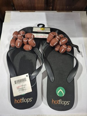 HotFlops Flipflops Women's Adult Medium 8/9 Football Sandals Sport Wear DR6