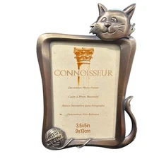 Kitty Cat Decorative Picture Frame By Connoisseur For 3.5x5” Photo With Easel