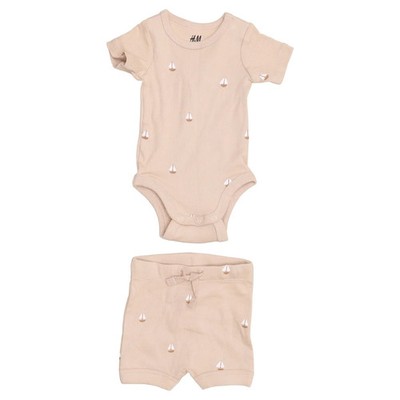 H&M Basic, Body, Größe: 50, Basic, Beige/Mehrfarbig, Baumwolle/Elasthan #uPA