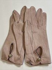 Vtg Roger Fare Paris for Saks Fifth Avenue Leather Pink Gloves Size 6 washable