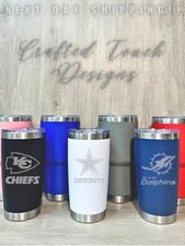 YOUR FOOTBALL NFL TEAM LOGO 20/30OZ ENGRAVED TUMBLERS FREE PERSONALIZATION