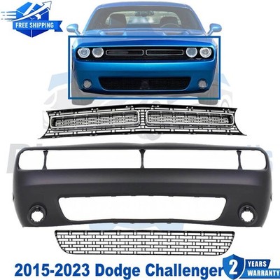 Front Bumper Cover & Grille Assembly Kit For 2015-2023 Dodge Challenger