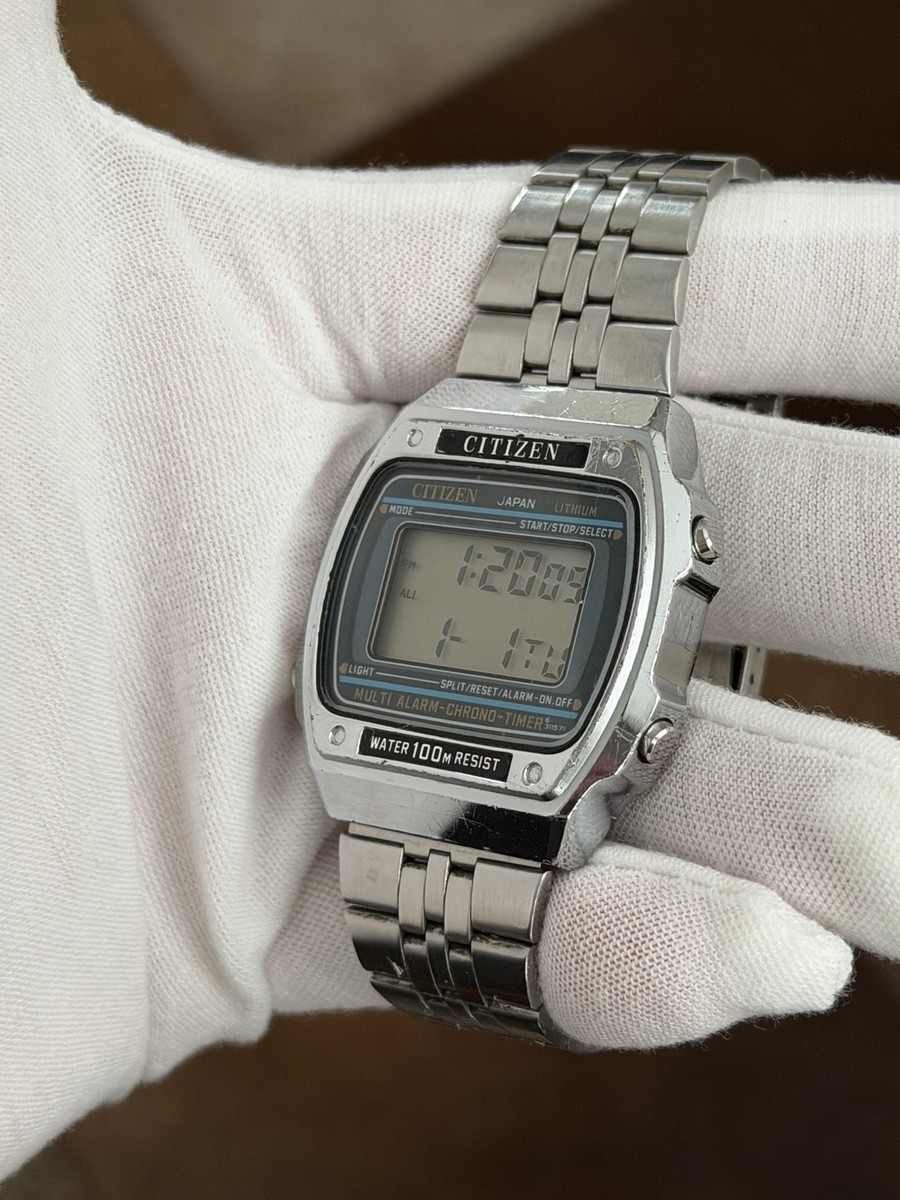 Rare Vintage Citizen DQ-8038 Alarm Chronograph Digital Sports