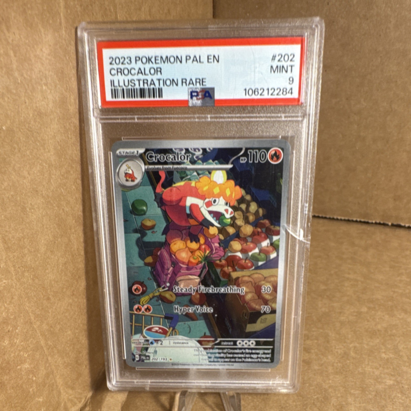Pokemon TCG Crocalor 202/193 Paldea Evolved Illustration Rare Holo ENG PSA 9