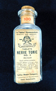 ANTIQUE TAILBY NASON COMPANY NERVE TONIC #3 EMPTY MEDICINE BOTTLE COLLECTIBLE