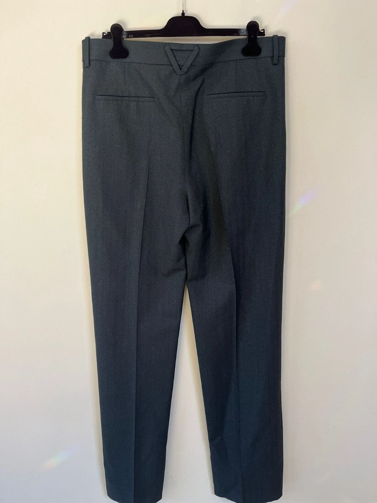 Bottega Veneta Pantaloni a spina di pesce peggiorati in nero campeggio nuovi con etichette 52