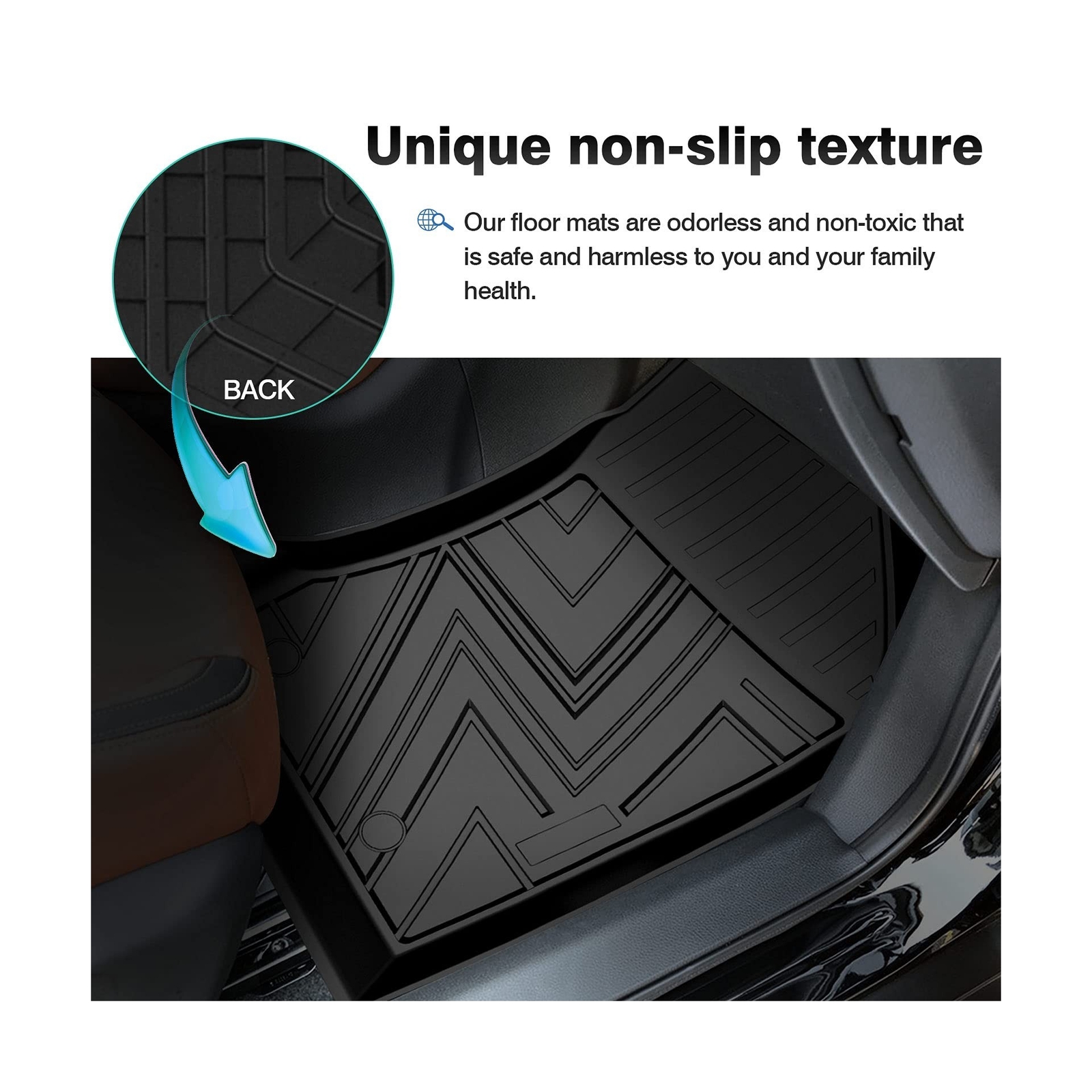 T TGBROS Custom Fit for Floor Mats for Jeep Compass 20182022 All