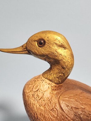 【ELLI MALEVOLTI 】エリー・マレヴォルティ・イタリア・木彫・鴨 Vintage Brown Duck Figurine ELLI MALEVOLTI Brass Feet Italy