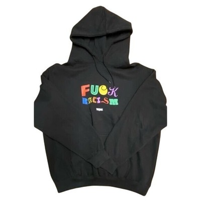 Whojungwoo (WJW) F*** Racism Hoodie in Black