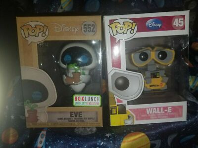 Funko Pop! Disney Pixar Wall-E #45 & Eve #552 Boxlunch Earth Day Exclusive  NEW