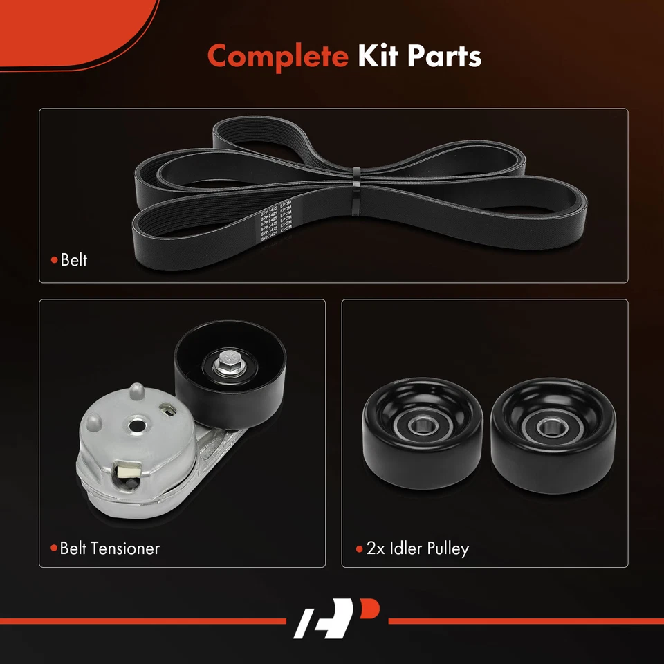 Kit de componentes A-Premium 3x Serpentine Belt Drive para Ford F-250 F-350 Super Duty - Imagem 2 de 4