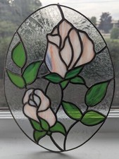 IRIS FLOWERS - Handmade by My Mom - USA Stained Glass Window Suncatcher 12" x 9"