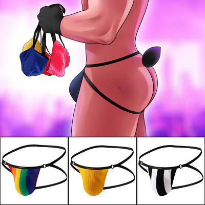 Men's Sexy Knitted Jockstrap Underwear Breathable G-string Underpants S M L XL