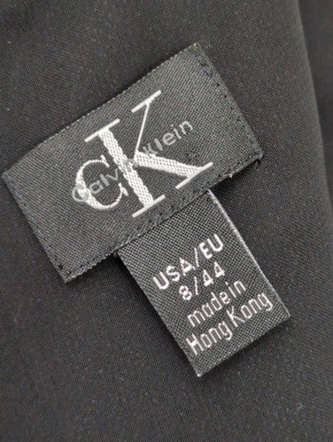 Maxi abito vintage Calvin Klein donna 8 nero senza maniche spacco posteriore festa formale - Foto 8 di 11