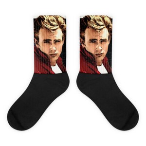 James Dean Retro Hollywood Icon Black Foot Socks