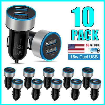 10X Dual USB Car Charger Charging Adapter For Motorola Moto G Play Power 5G 2024