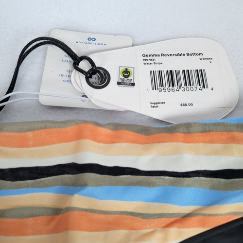 Prana Womens Gemma Reversible Swim Bottom Size Large Multicolor Stripes Outdoor - Picture 2 of 8