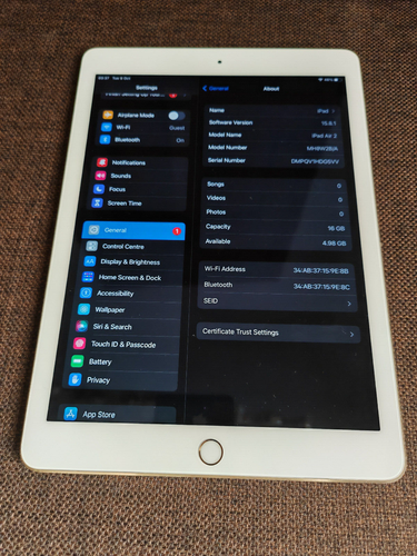 Apple iPad Air 2 Air 2nd Generation, 16GB, Wi-Fi, 9.7in - Gold iPad Air 2 - Afbeelding 3 van 12