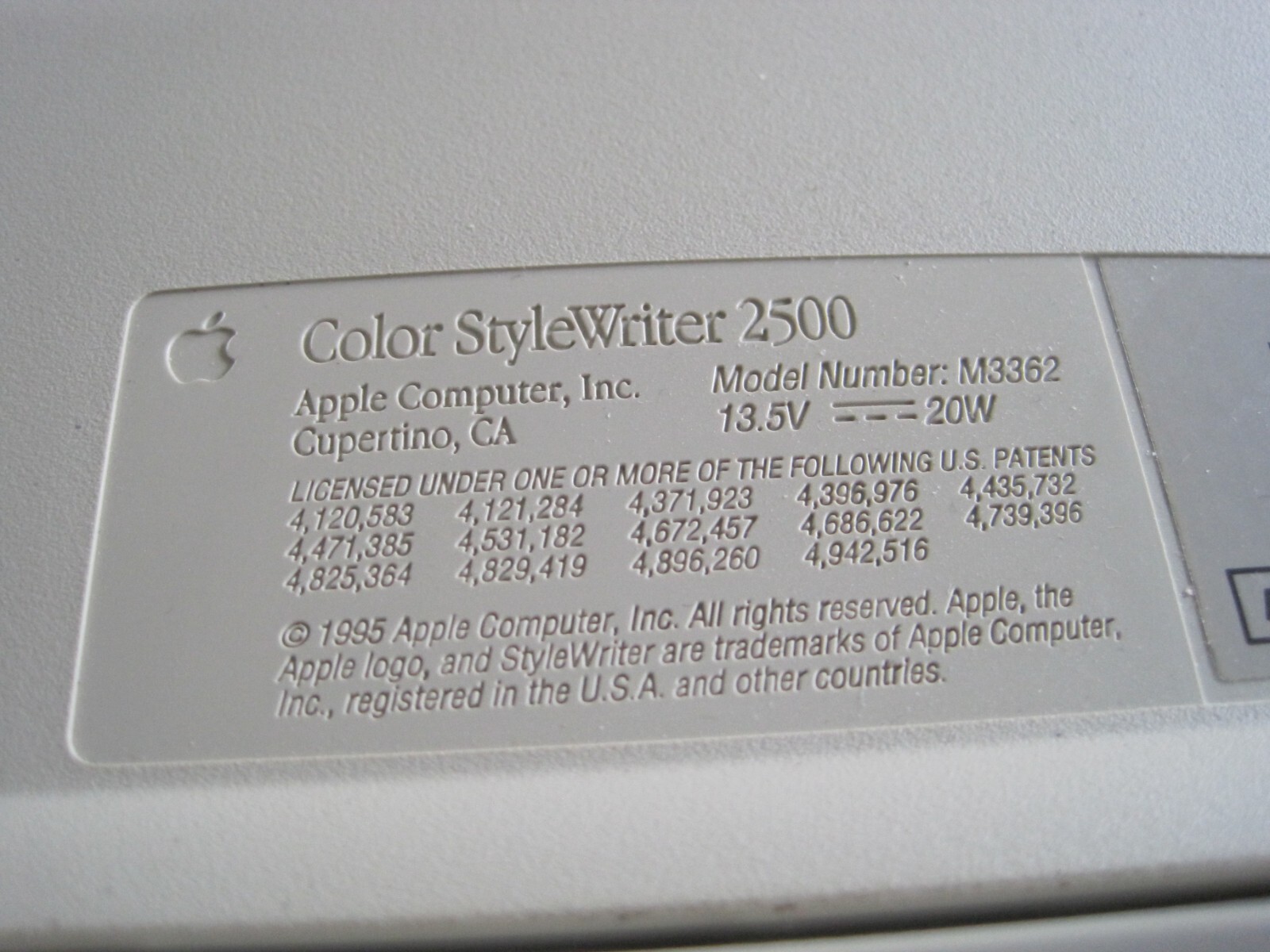 1995 Apple M3362 Color StyleWriter 2500&User's Guide 030-9904A CORDS &3 DISK - Photo 5 sur 13