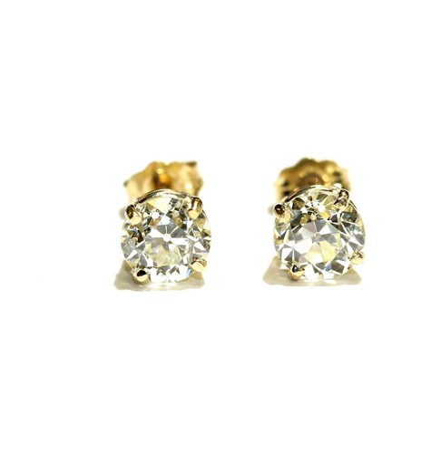 GIA Certified 14k yellow gold 1.81ct european round diamond earrrings natural - Bild 8 von 11