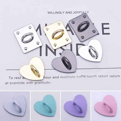 Metal Adhesive Heart Phone Charm Holder Mobile Phone Case Finger Ring Stand Hook - Photo 6 sur 41