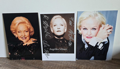 3 Autogramme -ANGELIKA MILSTER - signierte Autogrammkarten -Handsigniert -signed