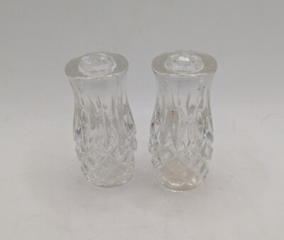 A Pair Of small heavy Led Cut Crystal Salt & Pepper Shakers