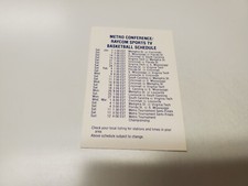 JS15 Metro Conference 1988/89 Men's Basketball Pocket Schedule TV Card