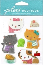 Kitties, animal, 3D scrapbook sticker - Jolees 50-21834