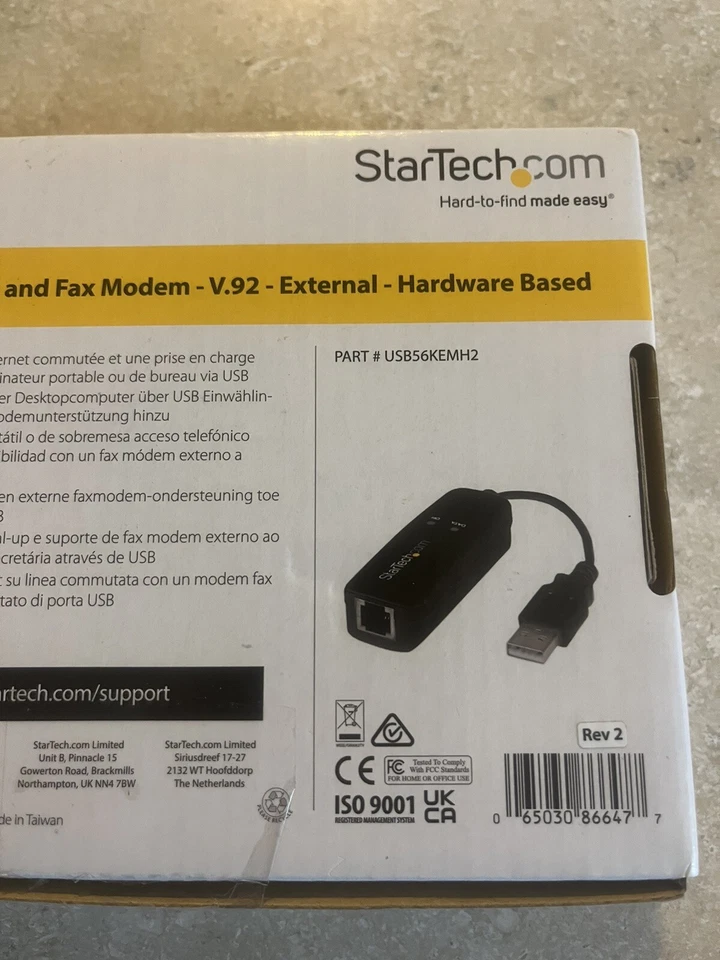 Módem de fax USB 2.0 StarTech.com - 56K hardware externo dial up módem V.92/hacer... Foto 3 de 4