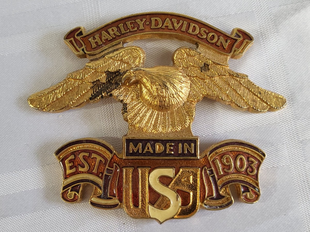 HARLEYDAVIDSON ハーレーダビッドソン　ゴールド　イーグルエンブレム HARLEY DAVIDSON TANK BADGE METAL LOGO EAGLE MOTORBIKE MOTORCYCLE