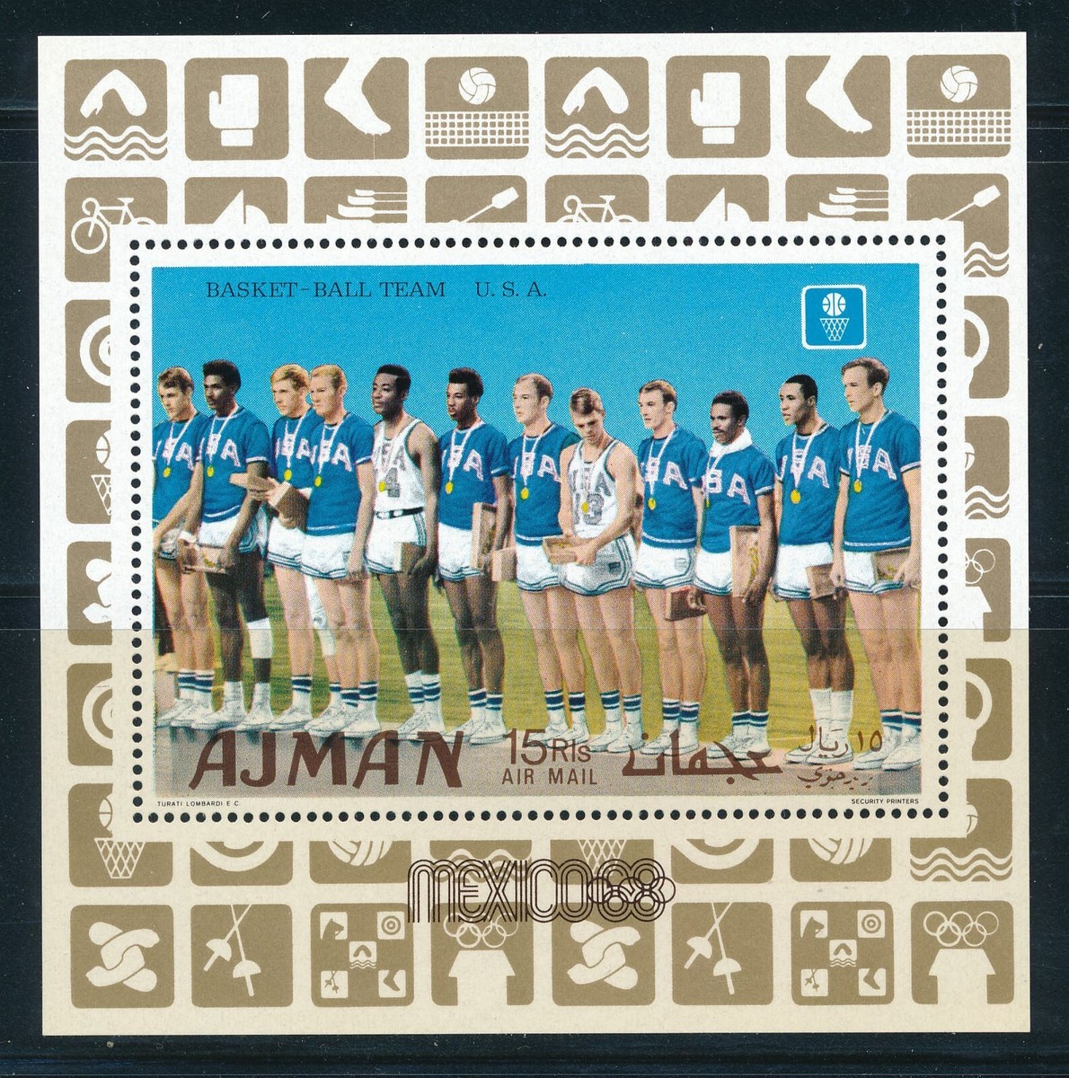 Ajman Mexico Olympic Games MNH Sports Sheet Soccer Football - Main Image