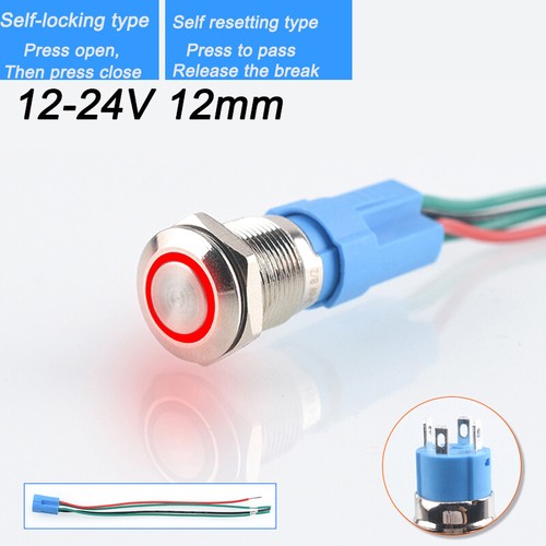 Ø 12mm SmartSwitch 3-6V / 12-24V / 5A IP65 LED Illuminated POWER Button Switch - Picture 32 of 43
