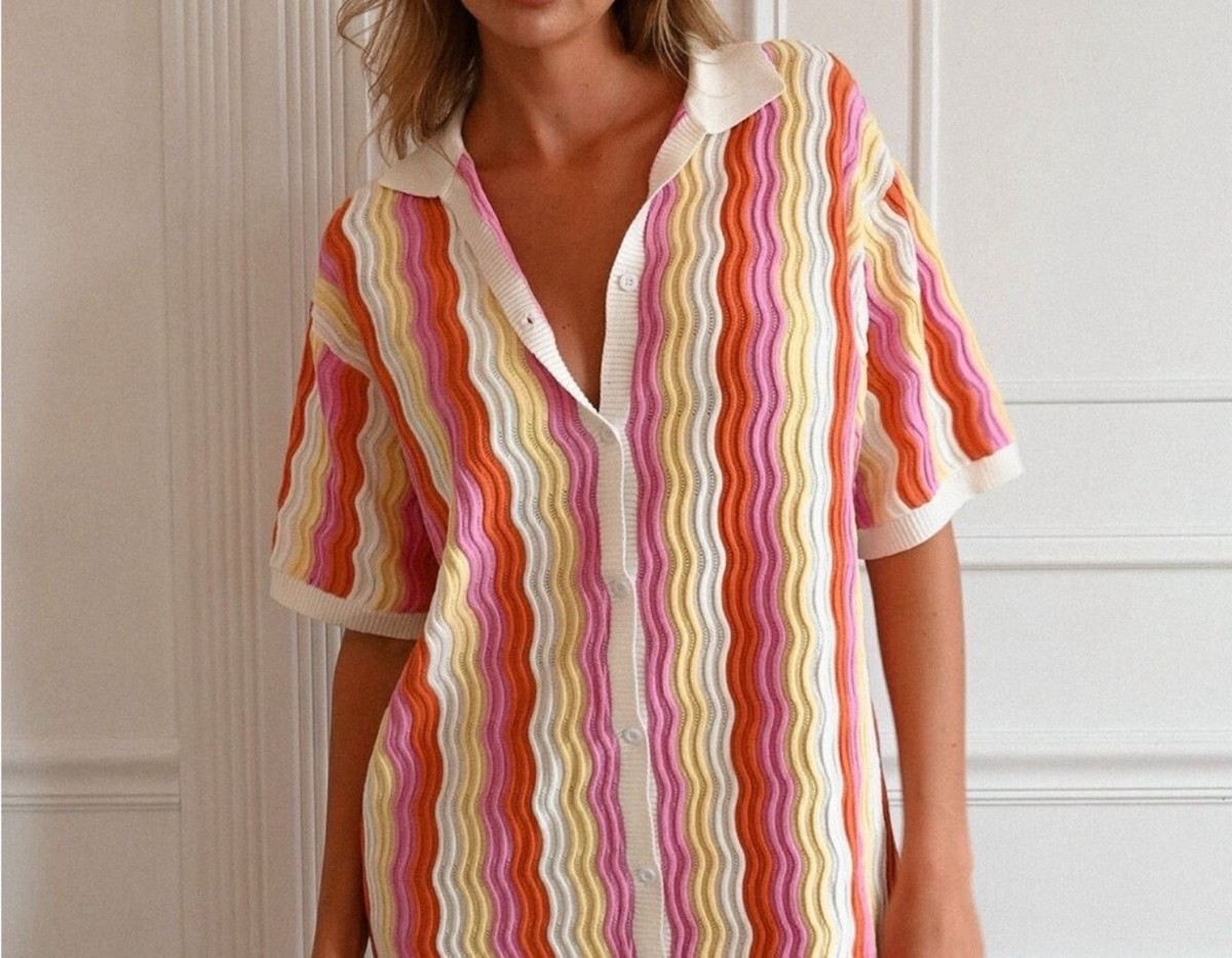 striped knit dress long sleeve O-Neck Long Sleeve Striped Bodycon Midi Formal Knitted Dress main image 0